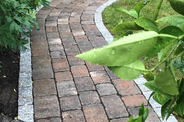 Pflasterarbeiten - schmaler Weg